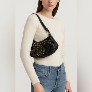 Cole Haan Navy Blue Studded Mini Shoulder Bag